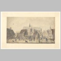 Grote of Sint-Laurenskerk te Alkmaar, J.A. Cressant - Paardenmarkt Alkmaar (1786) Noord-Hollands Archief, Wikipedia.jpg
